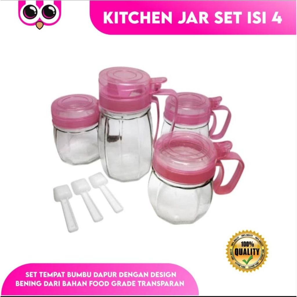 Botol Bumbu Dapur Toples Bumbu Dapur Tempat Bumbu Racikan Kaca Tebal Dapur Serbaguna Botol Bumbu Kac