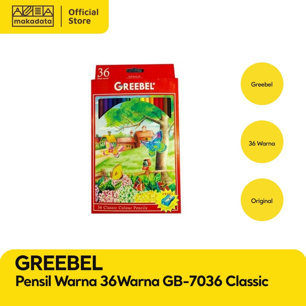 

PENSIL WARNA/ COLOUR PENCIL GREEBEL 36 WARNA GB-7036 CLASSIC MURAH