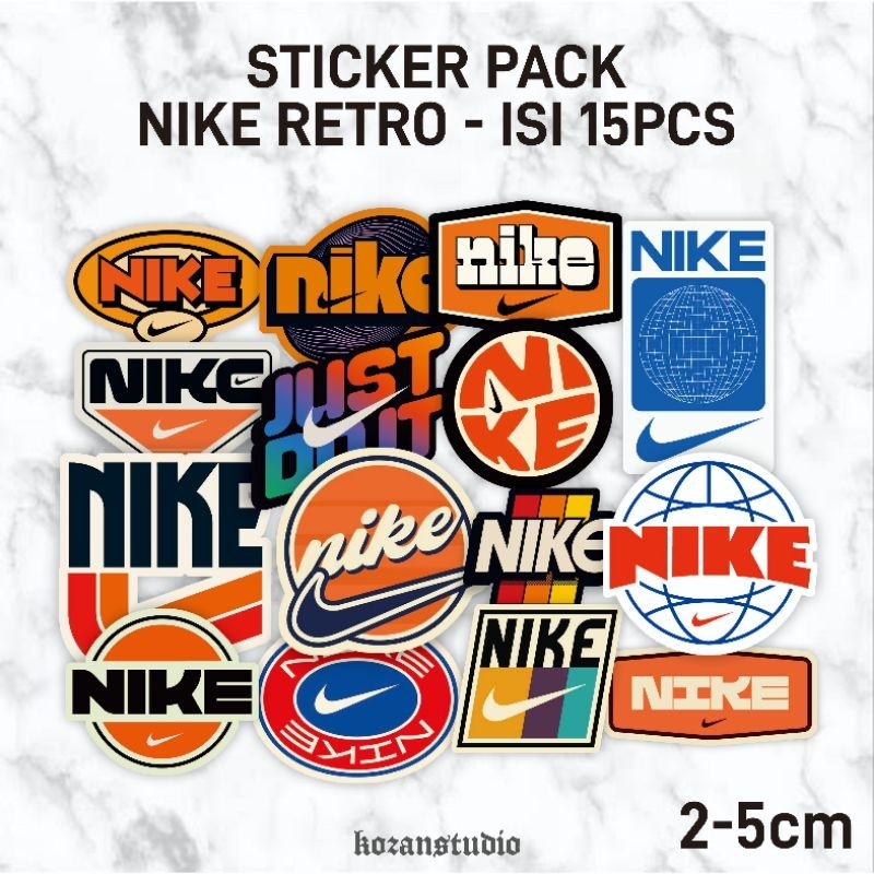 

[15pcs] Stiker Nike Logo Retro - Stiker pack Helm/Hp/Laptop/Dll