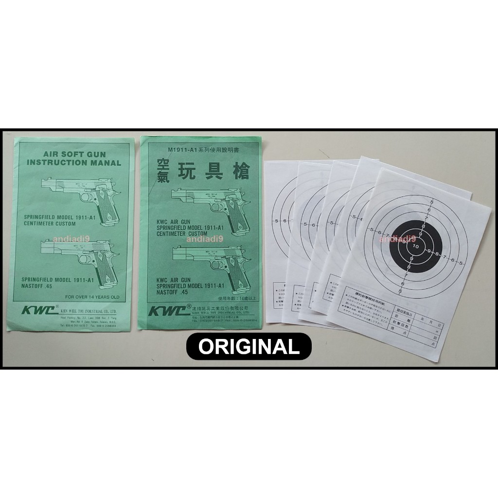 AST GUN INSTRUCTION MANUAL M1911-A1 ORIGINAL