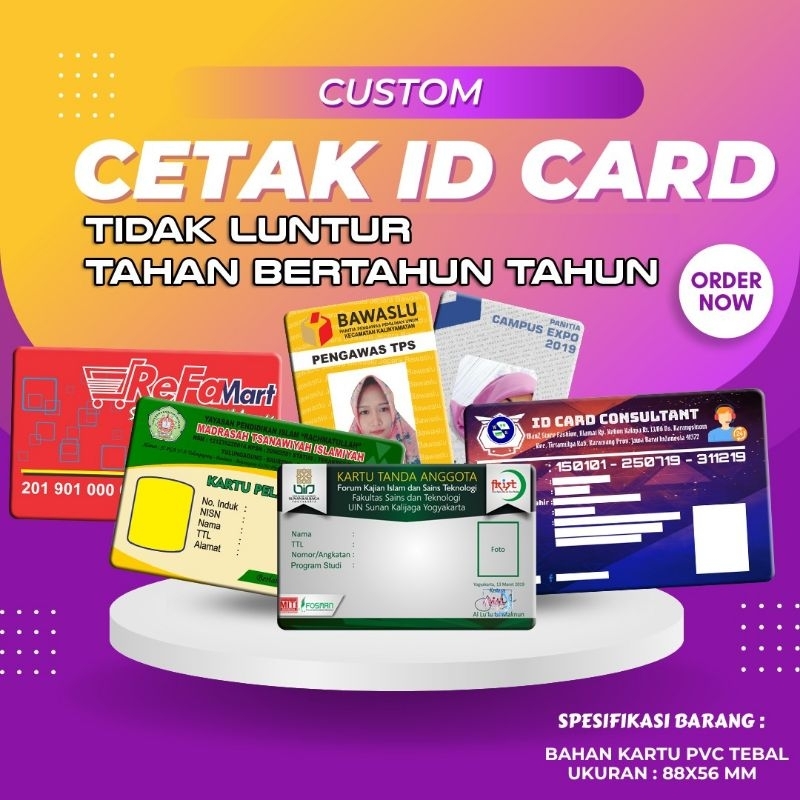 

[PROMO TERMURAH] ID Card bahan PVC