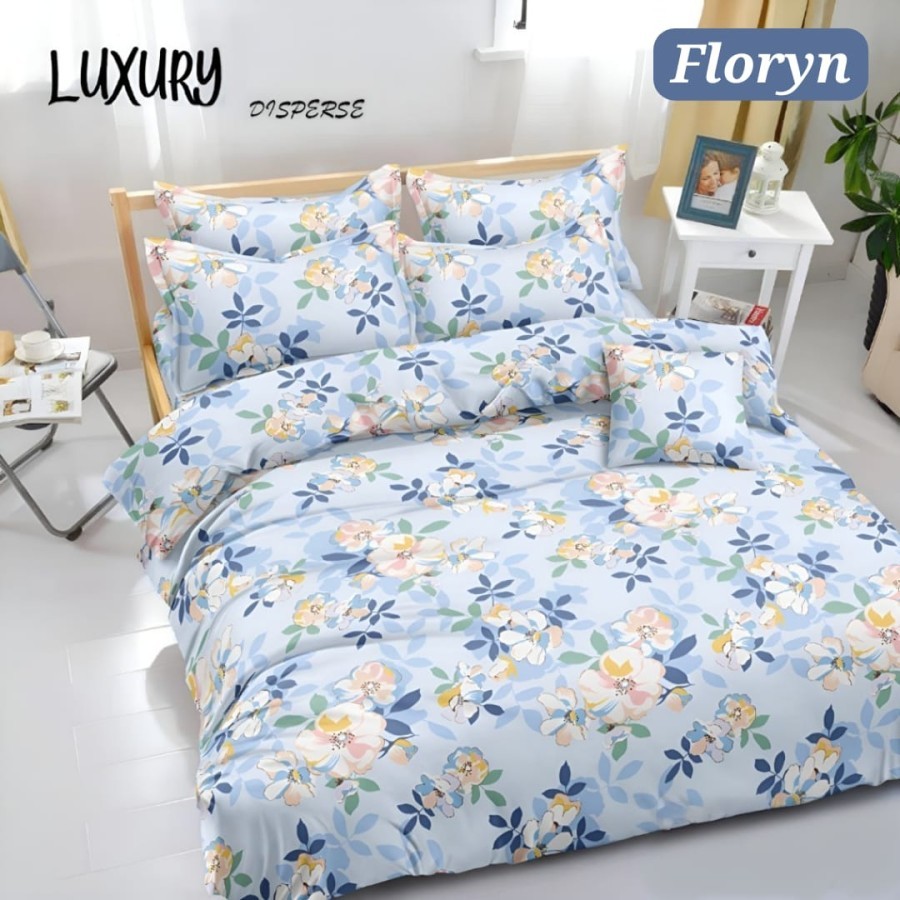 Bedcover Saja Tanpa Sprei Microtex Motif Bunga Floryn | Selimut Cewek Cowok | Bedcover 160x240