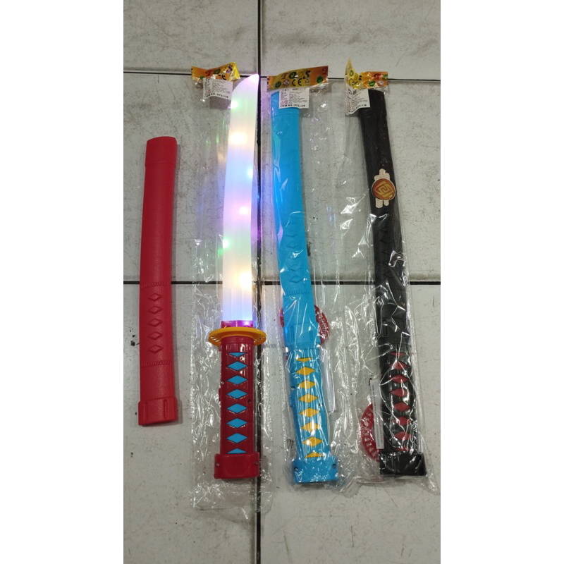 Mainan Anak Pedang Lampu Samurai Baterai Nyala Led