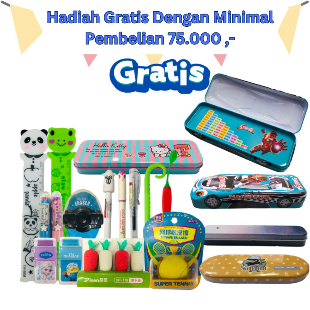 

BONUS Khusus Pembelian Minimal Belanja 75K Gratis Alat Tulis Fancy & Pencase Tidak Untuk Dijual SHABQ