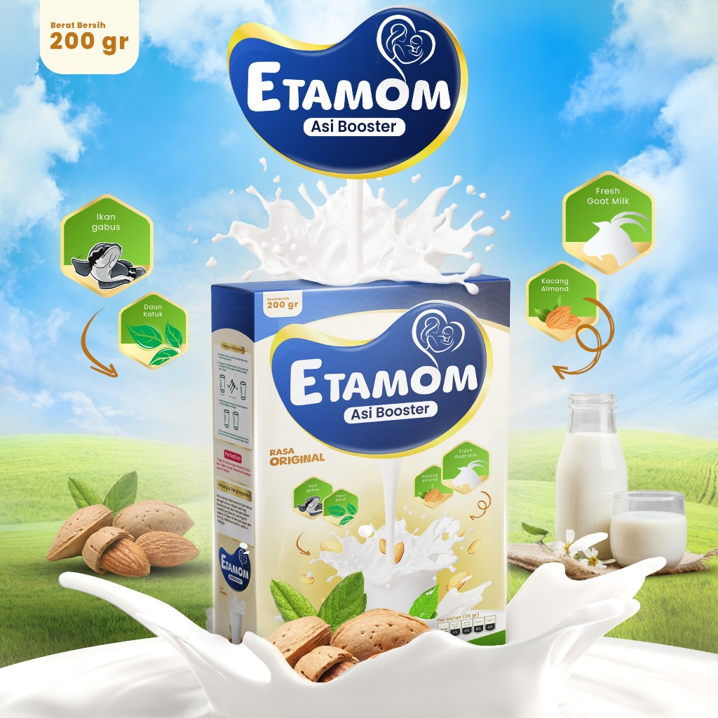 

200gr Susu Etawa Plus Almond Katuk Pelancar ASI Booster Ibu Menyusui - ETAMOM Asi Milk