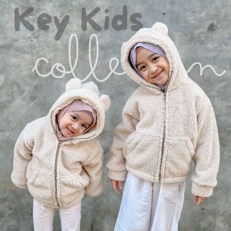 Jaket Polos Bulu Sherpa Anak 1-5 Tahun