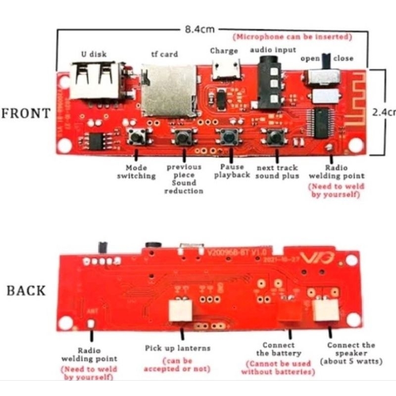Modul music mp3 bluetooth aux usb memory card radio MEREK ROBOT kondisi BARU GRESS