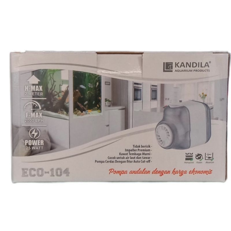 KANDILA ECO 104 Pompa Air Celup Aquarium Water Pump 25 Watt 2000 Lh
