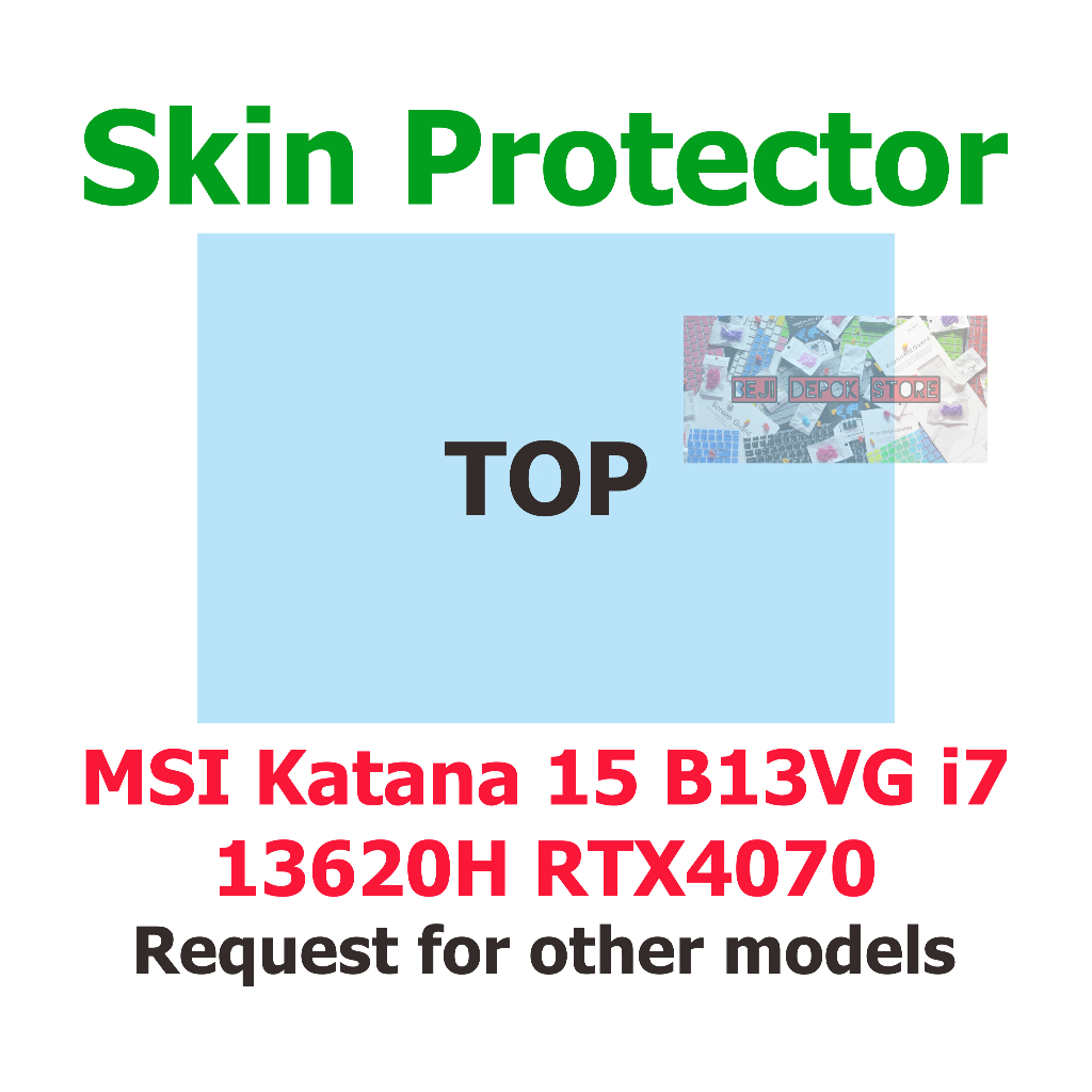 MSI Katana 15 B13VG i7 -13620H RTX4070 Skin Guard Garskin Protector