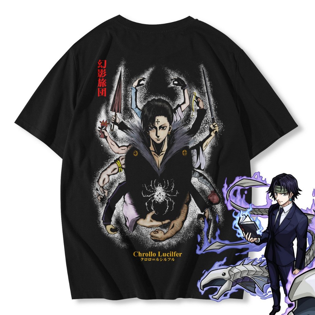 Kaos Hunter x Hunter Chrollo Lucilfer HXH Genei Ryodan Phantom Troupe Spider Meteor City Husbu Wibu 
