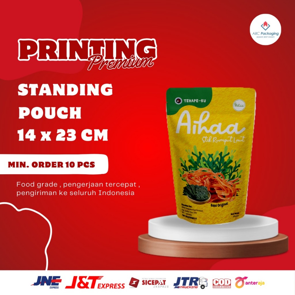 

(TERMURAH) 14X23 CM - CETAK KEMASAN STANDING POUCH FULL PRINTING