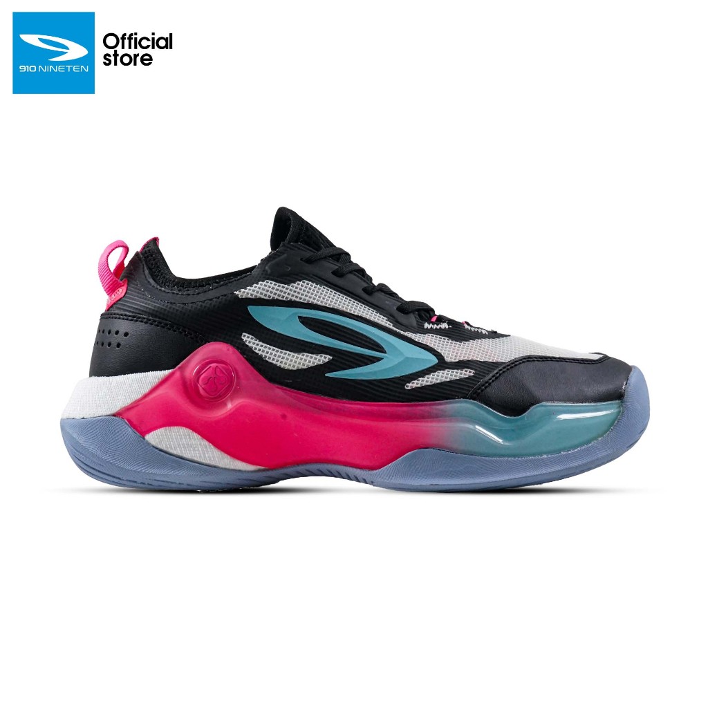 910 Nineten KYOTO Sepatu Basket - Hitam/Putih/Merah-Camellia