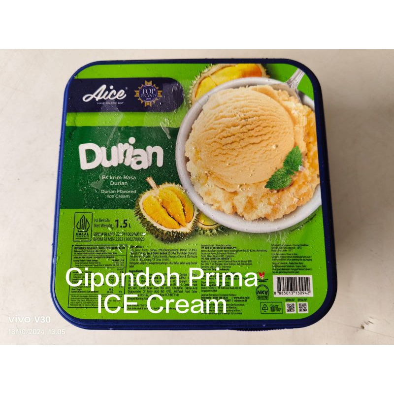 

ICE CREAM AICE DURIAN 1,5 LITER