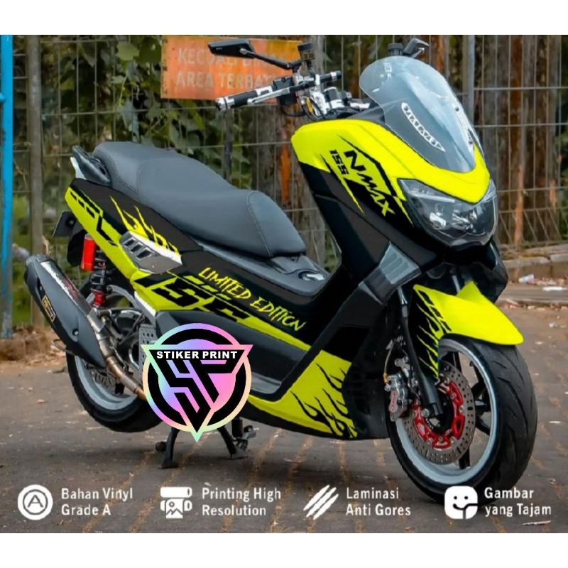 Stiker Decal Nmax New 2020 Full Body Grafis Api Warna Kuning