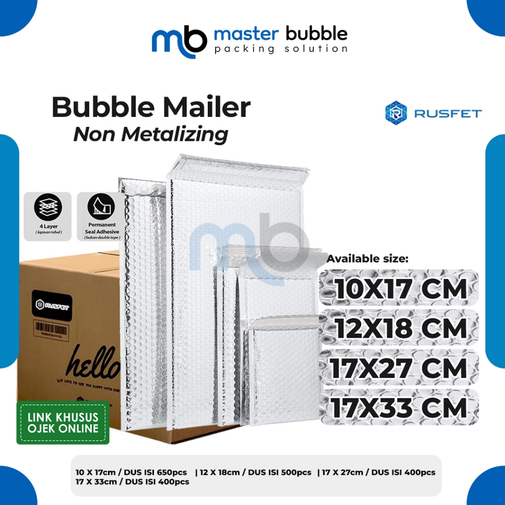 

Amplop Envelope Bubble Mailer Silver Metalizing / Security Bag Mailer Rusfet Harga Per Dus Link Ojol