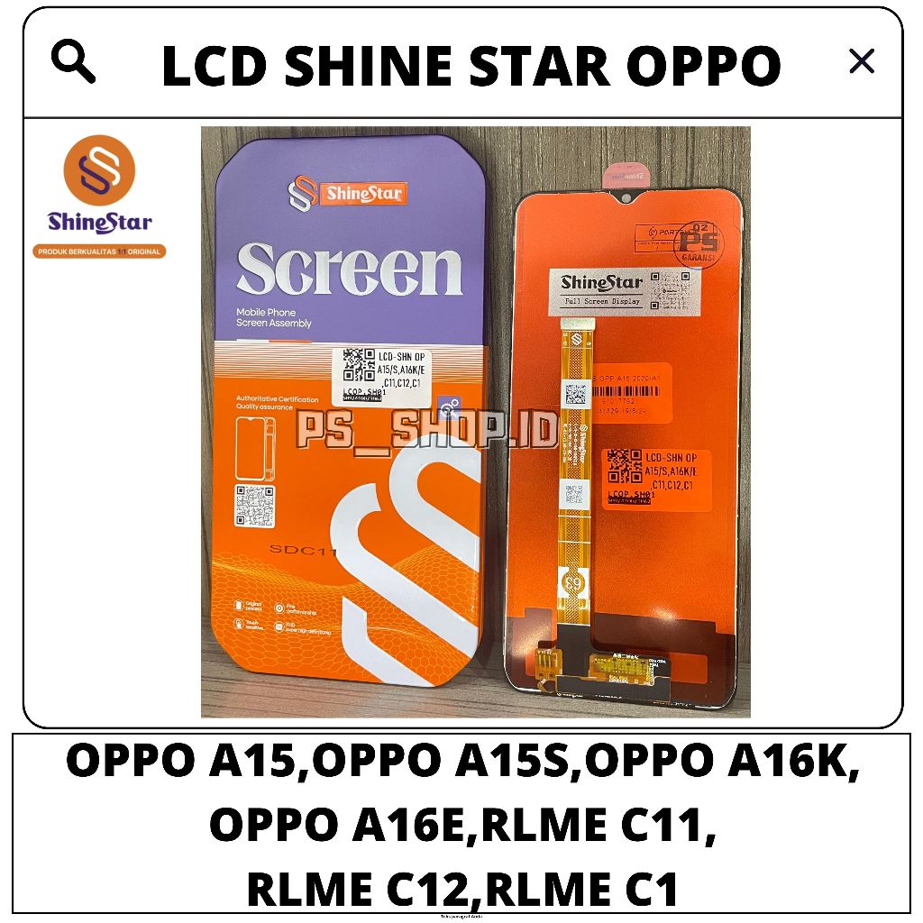 LCD OPPO A15 / OPPO A15S / OPPO A16 / OPPO A16K / A16E / A16S/ A53S 5G / A55 5G / A54S / REALME C11 