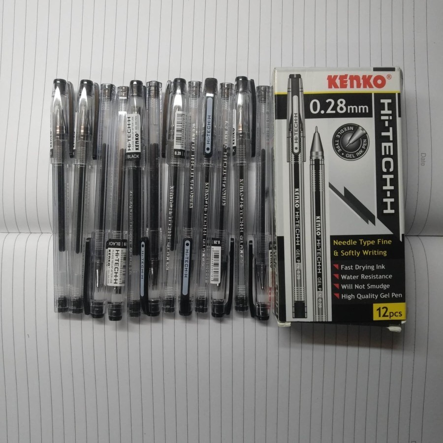 

pulpen hitech kenko hitam perpack / ballpen kenko hitech original / pena hitech