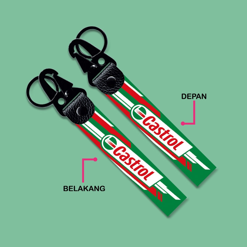 GANTUNGAN KUNCI PREMIUM CASTROL OIL KEYCHAIN MEREK LOGO AKSESORIS F1 MOTOGP LCR RACING TEAM KEY CHAI