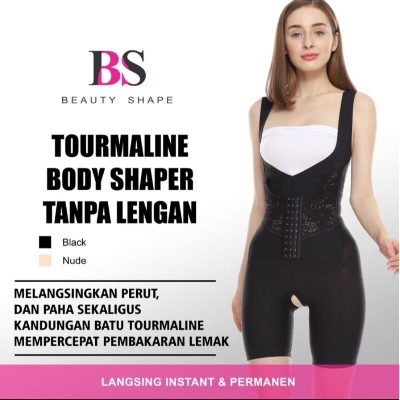 Preloved Tourmaline Crystal Body Shaper tanpa lengan