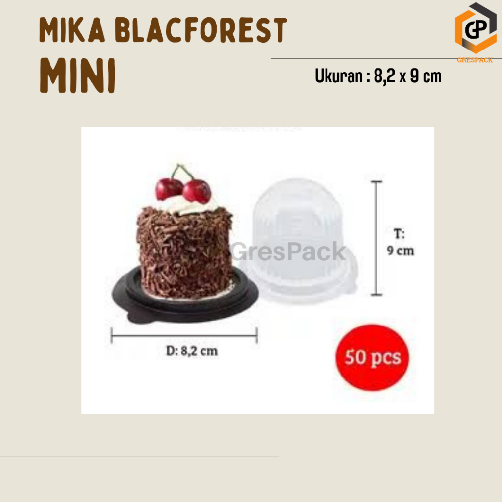 (50 pcs) Mika Tart Mini/ Mika Blackforest Coklat Besar | Mika Cup Cake |