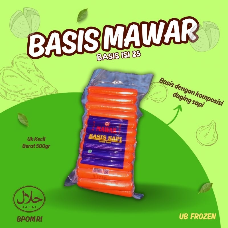 

Basis Mawar Basis Sapi Sosis Sapi 500gram isi 25pcs