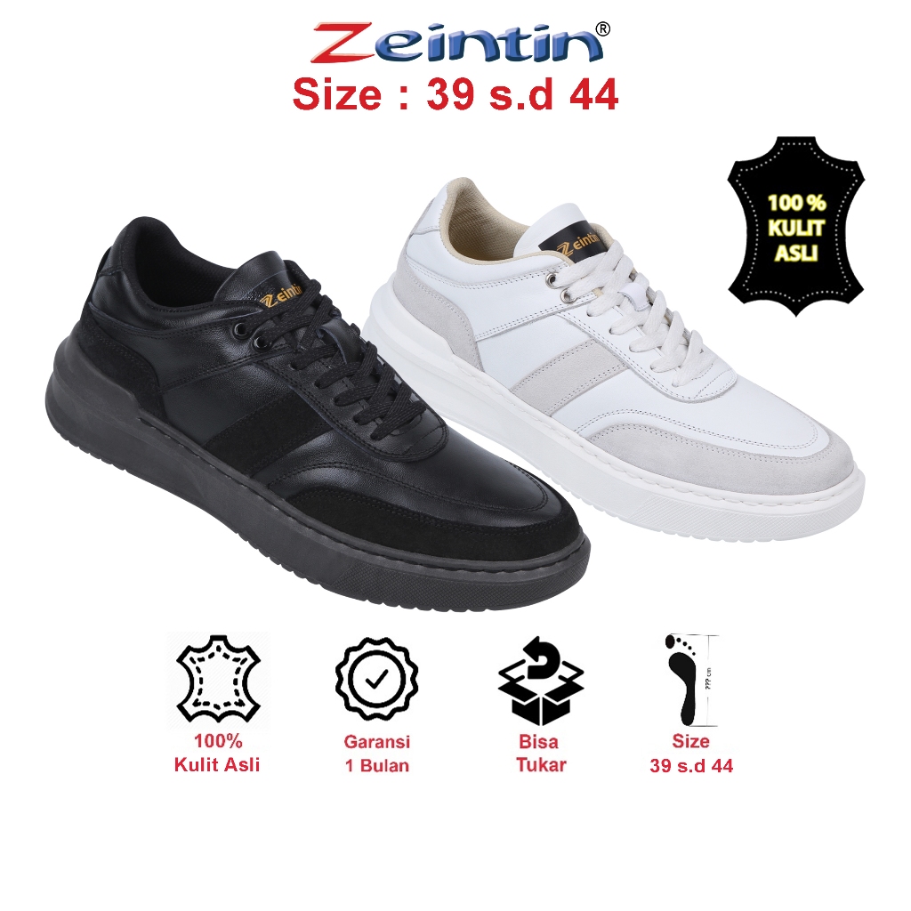 Zeintin - Sepatu Sneakers Pria Kulit Asli Sepatu Casual Pria Zeintin AS 7053