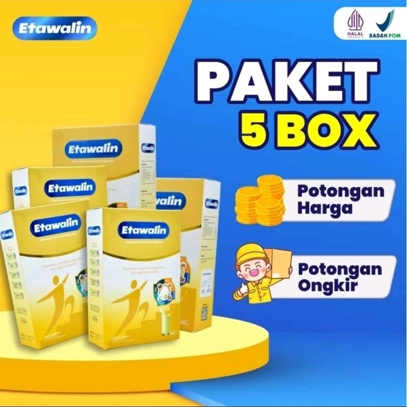

[READY STOCK] PAKET 5 BOX ETAWALIN – Susu Kambing Etawa Tingkatkan Kepadatan & Kesehatan Tulang Sendi Susu Anti Asam Urat Rematik Reumatik Nyeri Sendi.