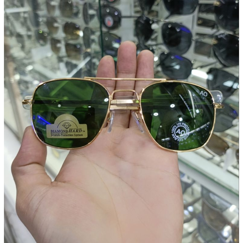 kacamata hitam pria kaca asli AO(American Optical) kacamata anti silau UV protection