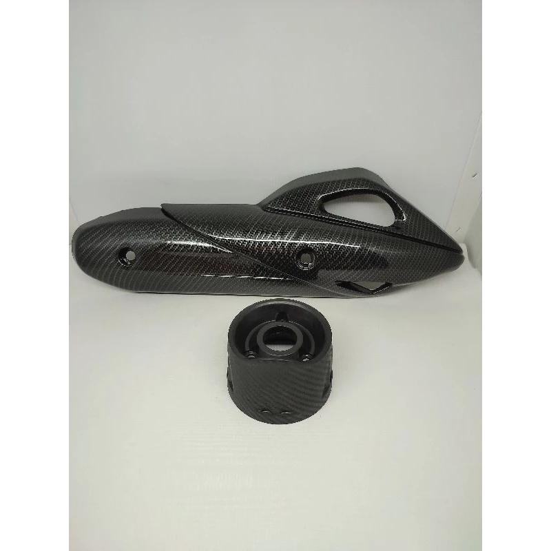 Paketan pcx 2in1 cover tutup knalpot pcx 150 karbon dan corong knalpot pcx 150 karbon