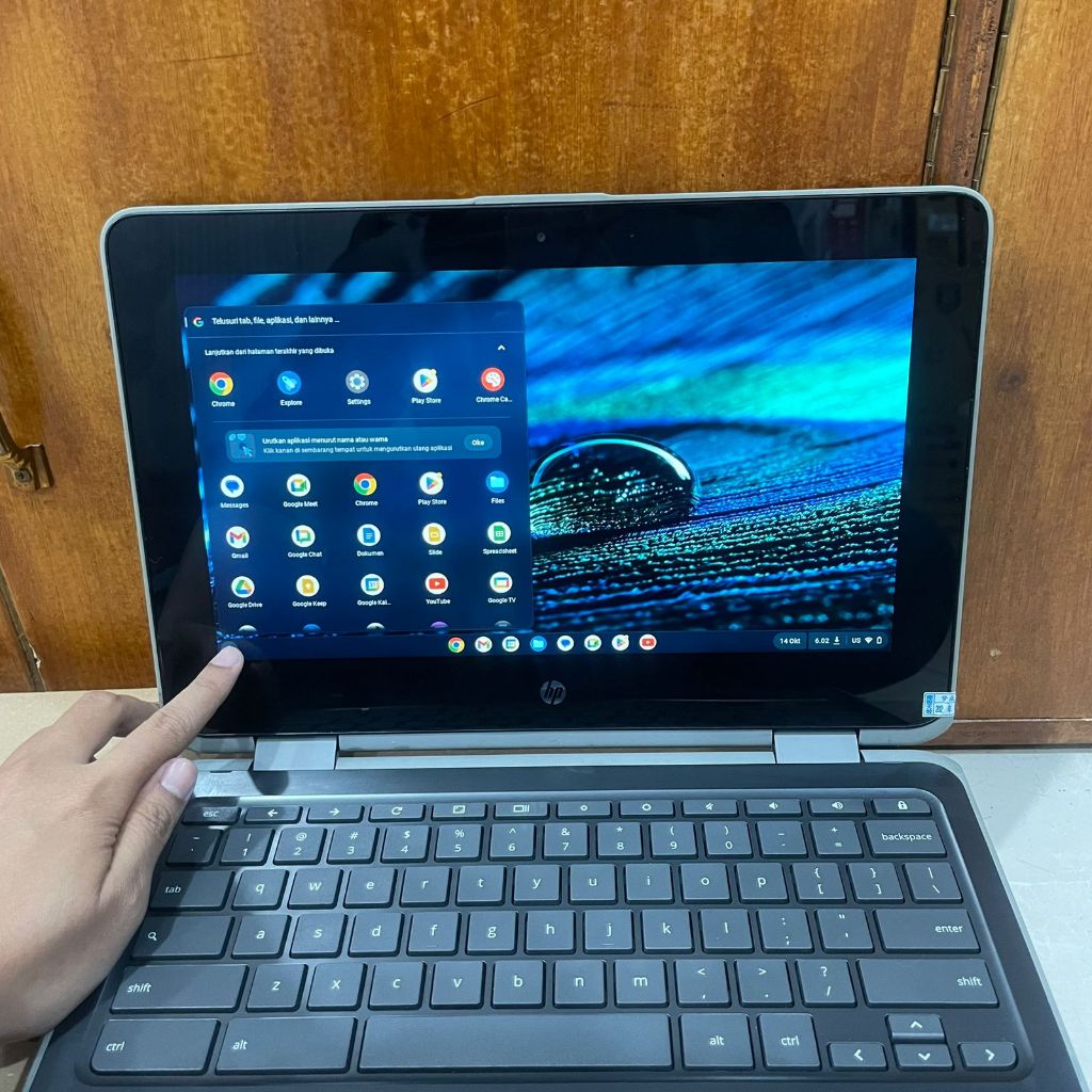 Laptop 2 in 1 Flip Chromebook HP X360 11 G3 4GB 32GB Touchscreen Bonus Tas Mouse