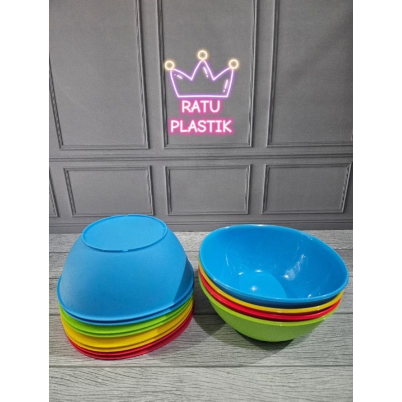 (6 PCS) Mangkok KH Happy S M L / Mangkok Warna Tebal / Mangkuk KH Happy