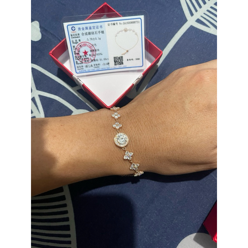 GELANG SERUT MOISSANITE SILVER 925 ROSEGOLD