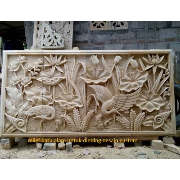 Relief Batu Alam untuk Dinding Desain Custom