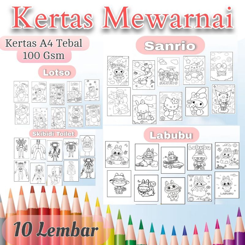 

Kertas Mewarnai Anak A4 80 Gsm 10 Lembar