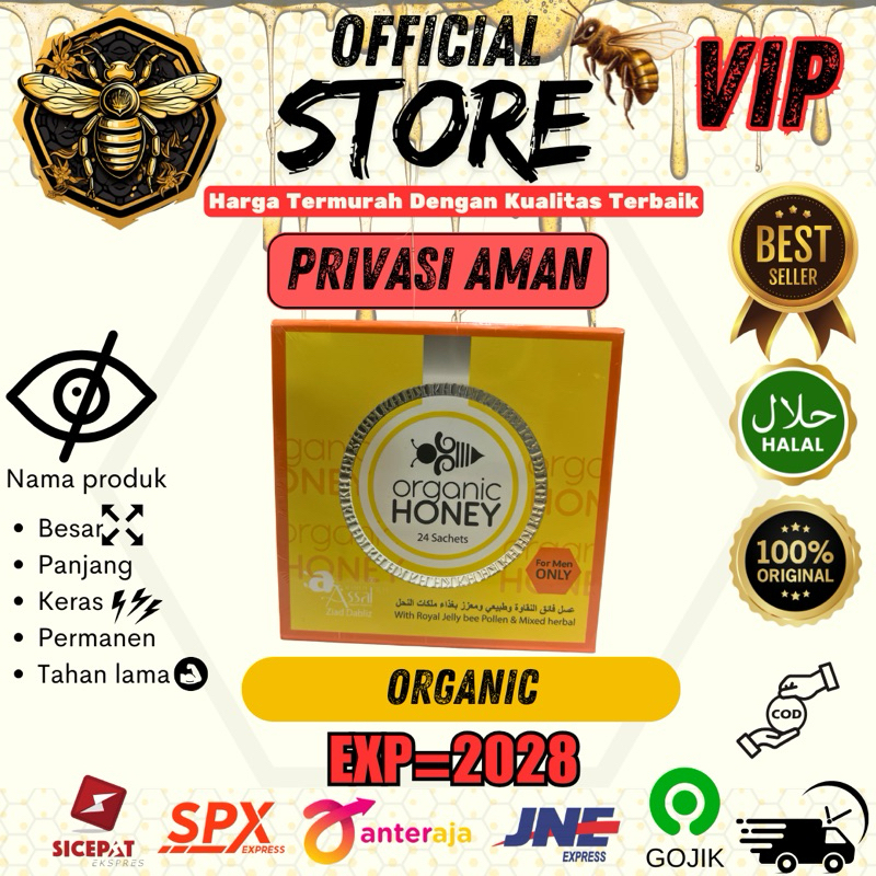 

herbal Organic Honey Royal Honey Vip Ori 1Box=24 Sachet EXP 2028 | stamina madu untuk pria tahan lama