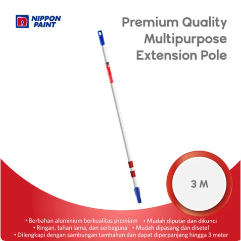 TONGKAT PEMANJANG STIK EXTENSION KUAS ROL CAT TEMBOK ATAP PLAFON  NIPPON PAINT 3 METER