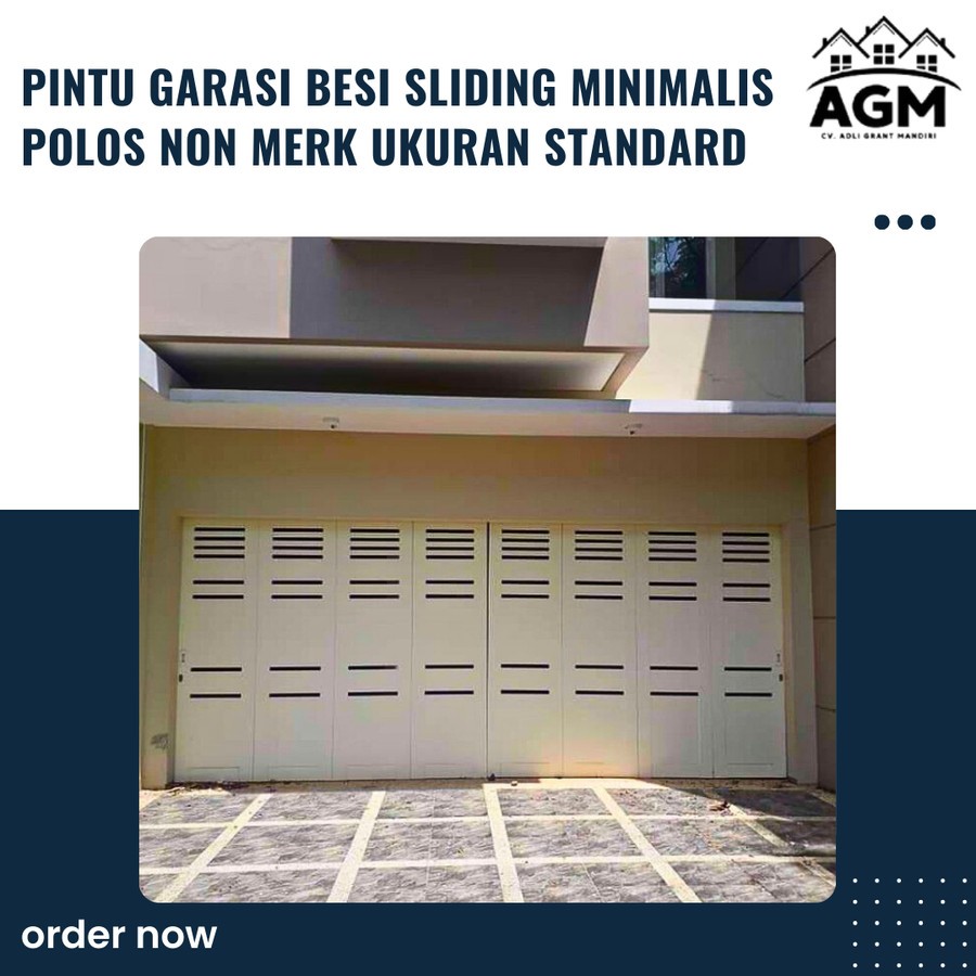 pintu garasi besi sliding minimalis polos non merk