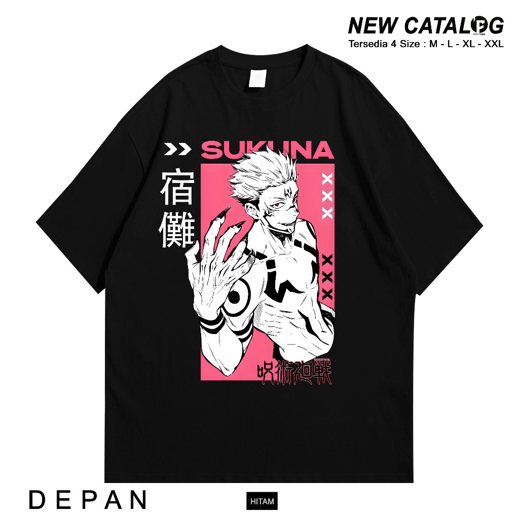 KAOS | SUKUNA | ANIME SERIES Baju Distro / Pakaian pria wanita | kaos kata kata | BAJU MOTIF SINDIRA