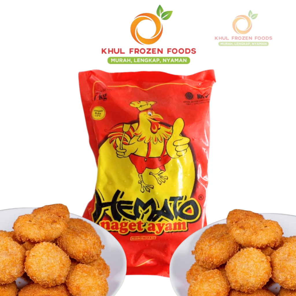 

Hemato Naget Ayam Coin 1 Kg/Hemato Nugget Ayam Stik 1Kg/ Nugget hemato/ Nugget coin/ Nugget murah/ Nugget frozen