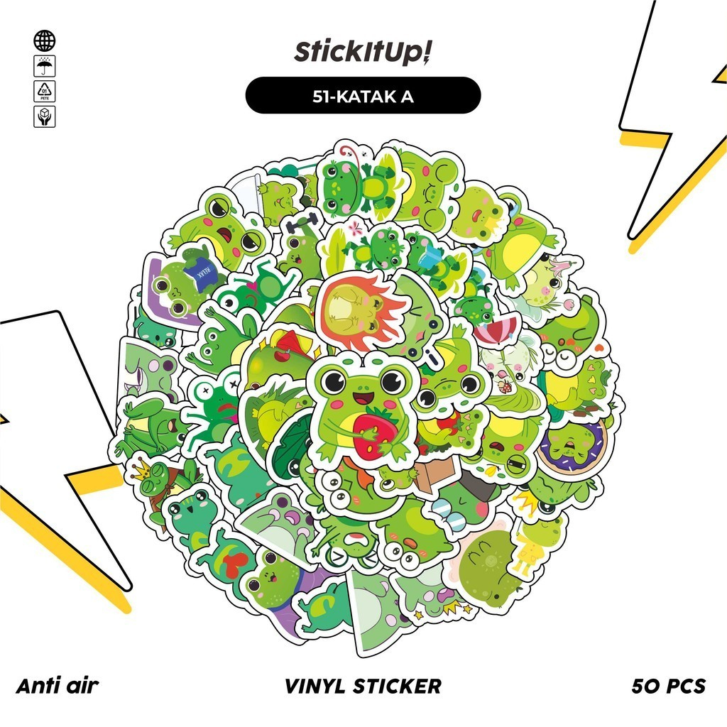 

COD100 Pcs Stiker Motif Hewan Katak Lucu Anti Air Untuk Dekorasi Notebook Sepeda Skateboard Handphone DIY