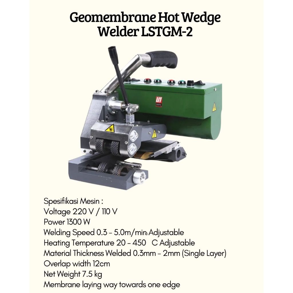 GEOMEMBRANE HOT WEDGE WELDER LSTGM-2 MESIN PENYAMBUNG HDPE GEOMEMBRANE
