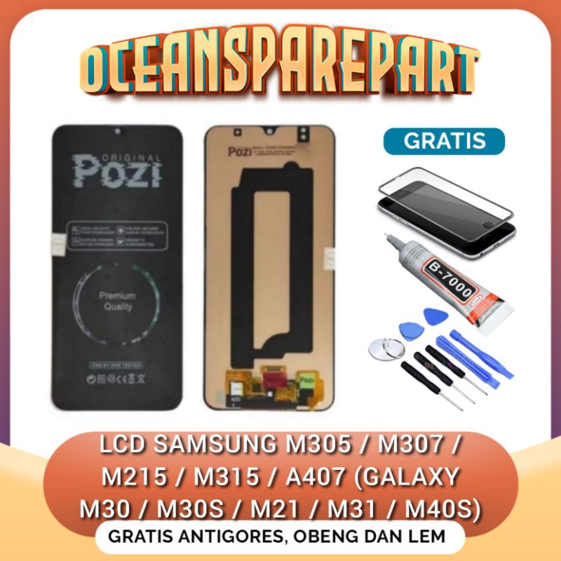LCD SAMSUNG M305 / M307 / M215 / M315 / A407 (GALAXY M30 / M30S / M21 / M31 / A40S) POZI FULLSET TOU