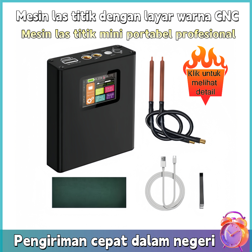 Mesin Las Titik Layar Warna, Mesin Las Titik Digital, Set Lengkap Mesin Las Titik DIY Baterai Lithiu