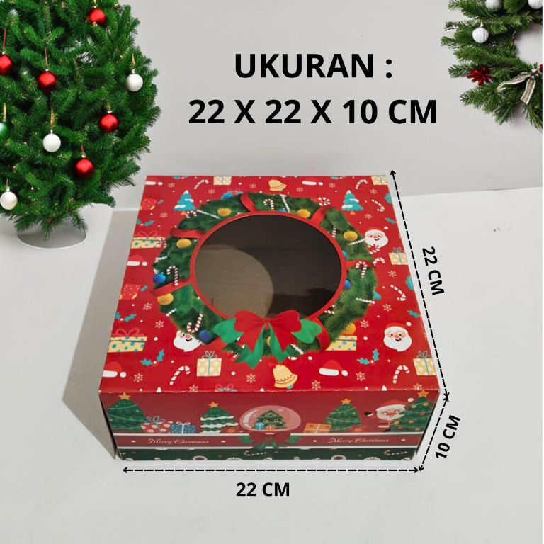 

( 10 PCS ) Fuji box Dus Box Kotak Kue Hampers Packaging Natal 22 x 22 x 10 Premium