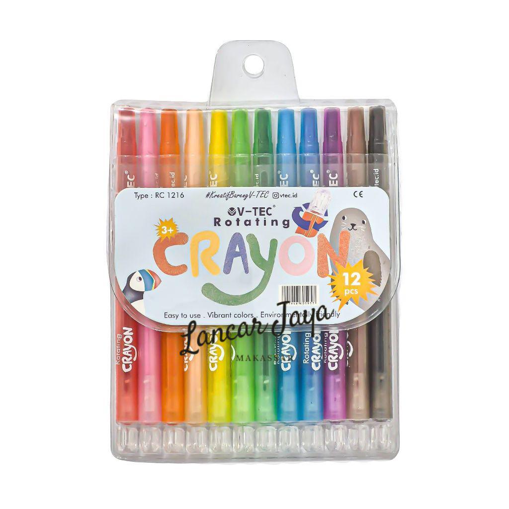 

V-TEC ROTATING CRAYON TYPE RC-1216/12 WARNA PANJANG - CRAYON PUTAR - CRAYON ULIR - KRAYON