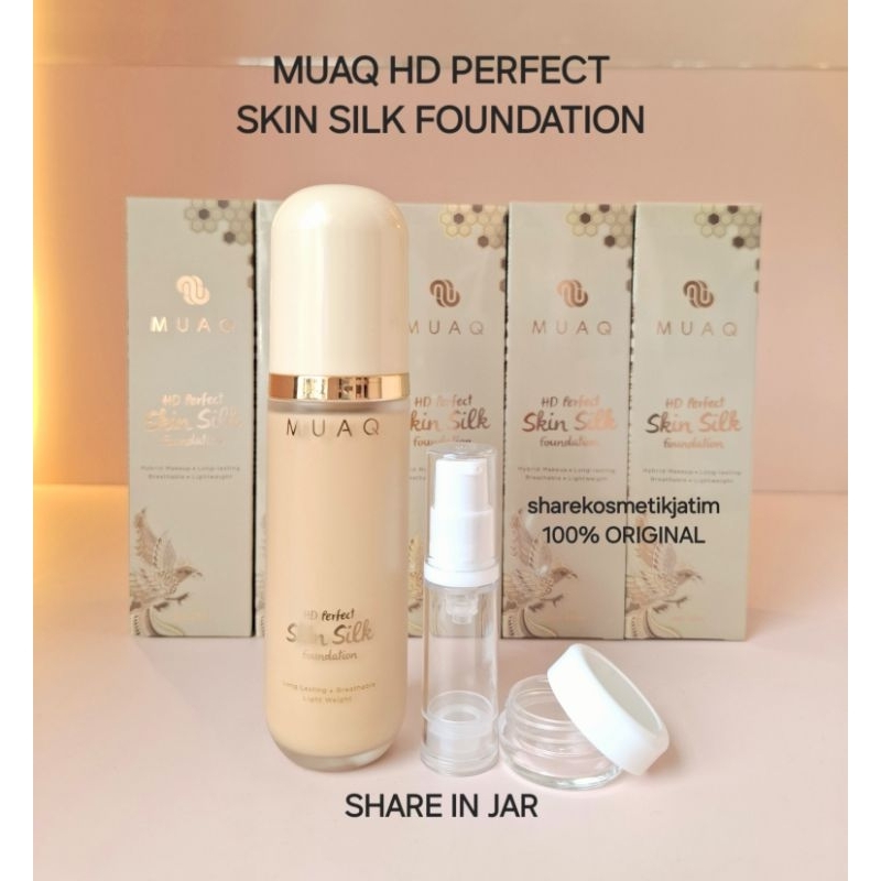 (Share in Jar) MUAQ High Definition Perfect Skin Silk Longwear Liquid Foundation Sumatera Jawa Kalim