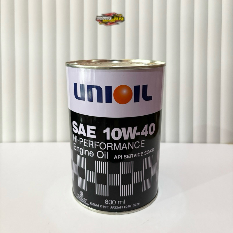 UNIOIL HIGH PERFORMANCE 10W40 800ml, Union Oli mesin motor BEBEK dan SPORT Carburator/Injeksi