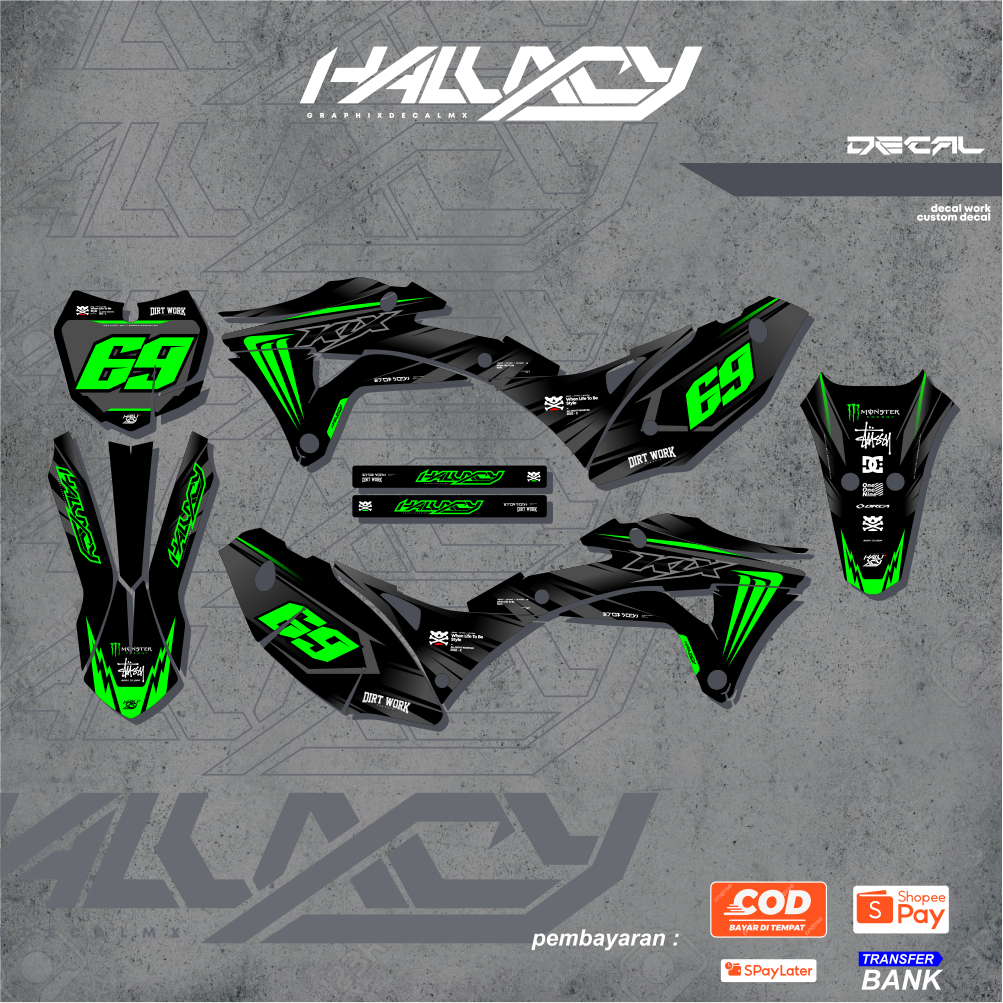 DECAL KLX GORDON FULLBODY STABILO HOLOGRAM CHROME GLOSSY BY haluxcy_sticker