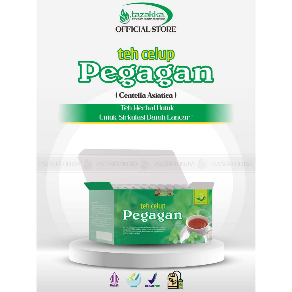 

teh pegagan isi 20 teh celup Sebagai minuman kesehatan Melancarkan aliran darah Meningkatkan fungsi kognitif otak Membantu mengobati penyakit Alzheimer Obat antidepresan yang efektif Meredakan sakit kepala pusing