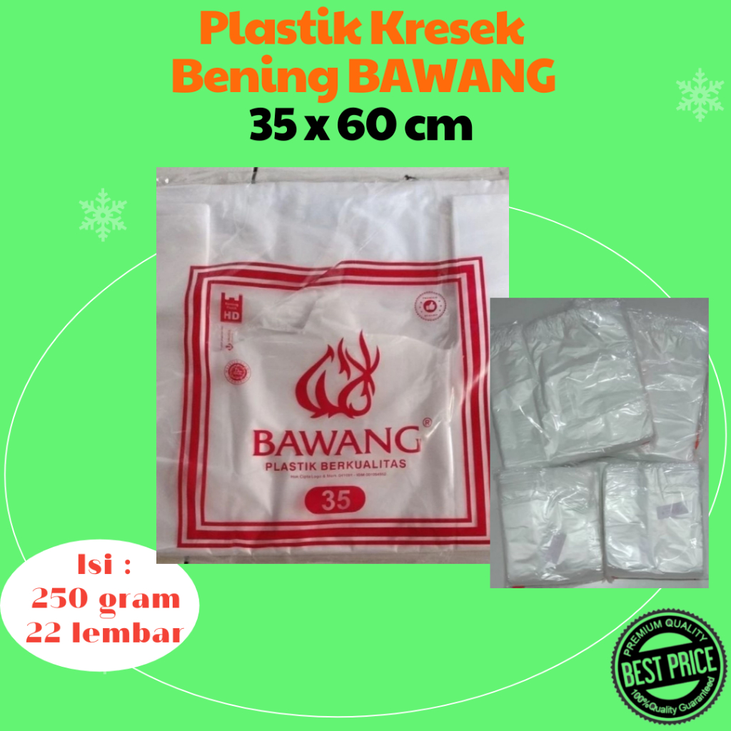 HD Bening Bawang ukuran 35 x 60 Kantong Kresek Bening Kantong Plastik 250 gram